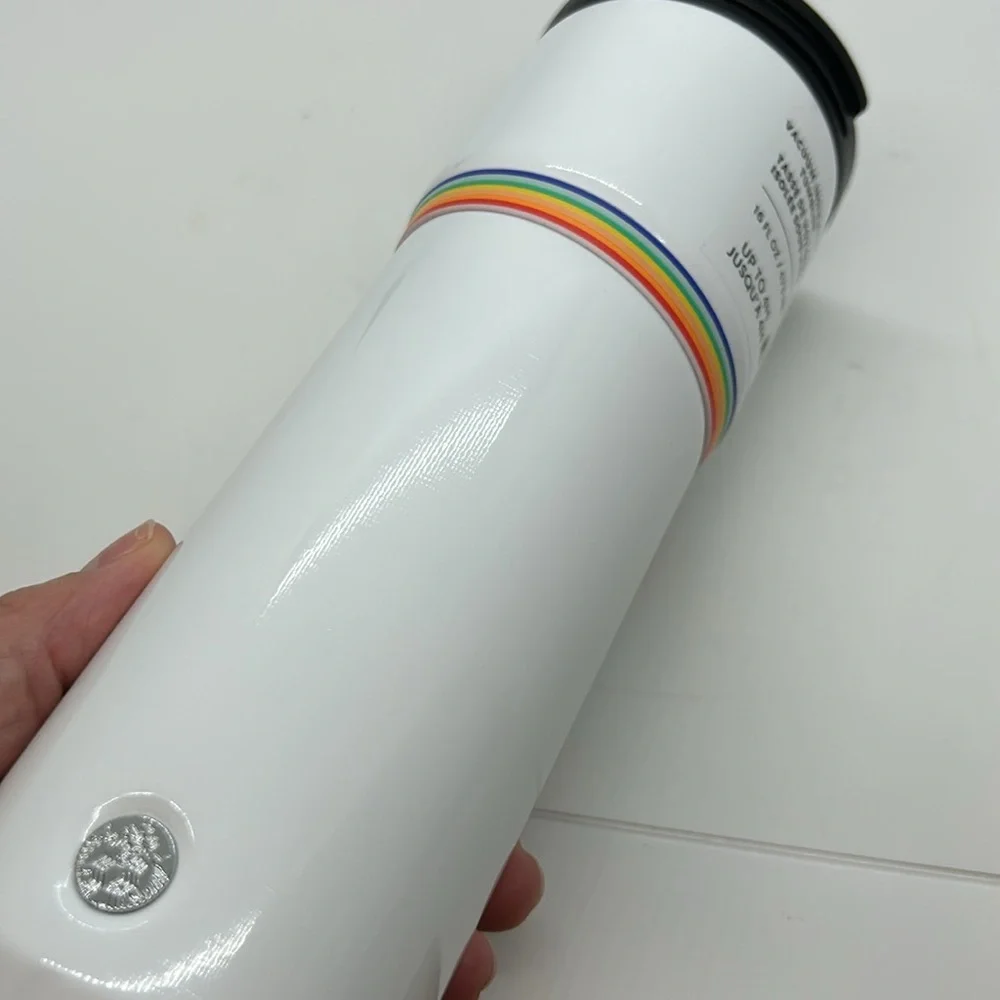 Starbucks 2020 Pride Rainbow White Stainless Steel Vacuum Insulated Tumbler 16oz